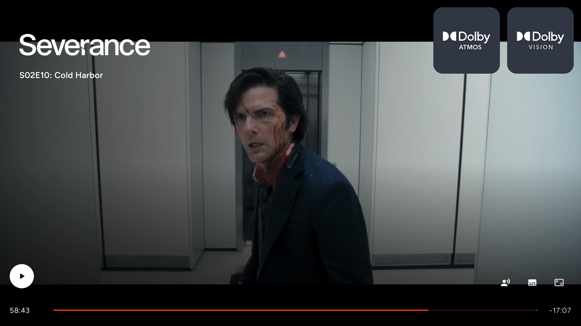 A film playing in Dolby Vision and Dolby Atmos in Cinaura