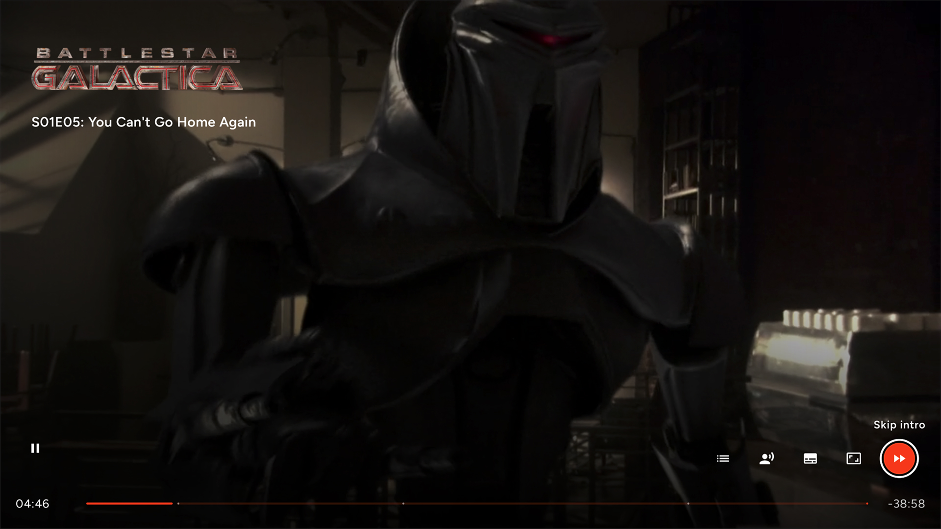 The Skip intro button and chapter markers in the Cinaura player
